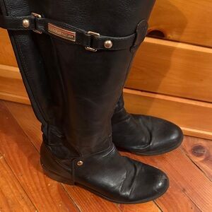Tommy Hilfiger Black Leather Tall Boots
